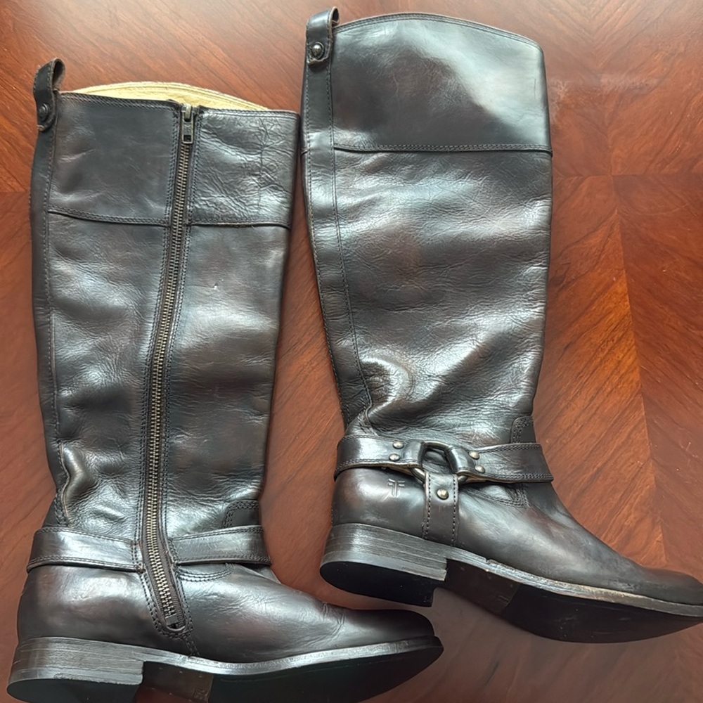 Frye Melissa Harness Inside Zip Riding
Boot Brown Size 6